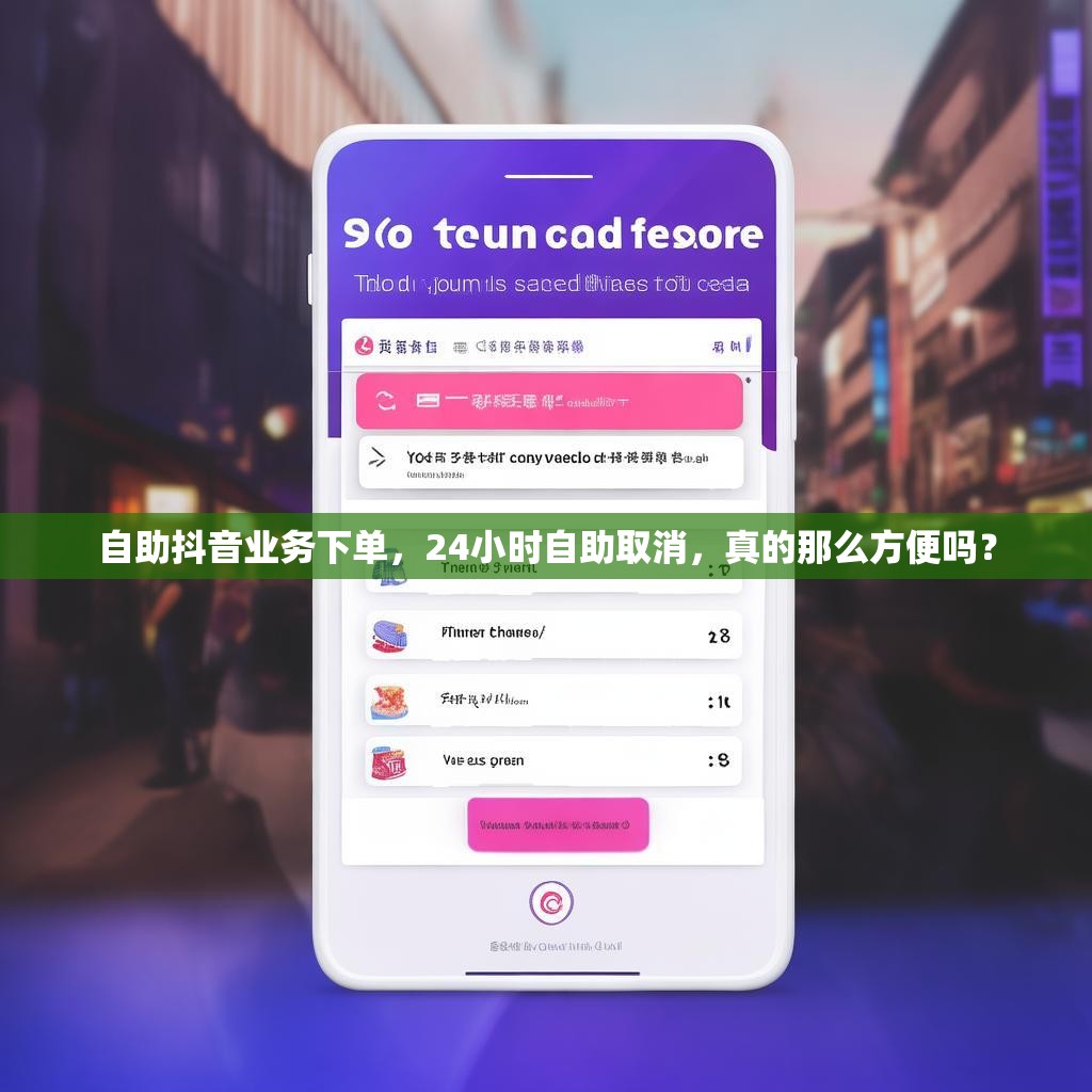 自助抖音业务下单，24小时自助取消，真的那么方便吗？