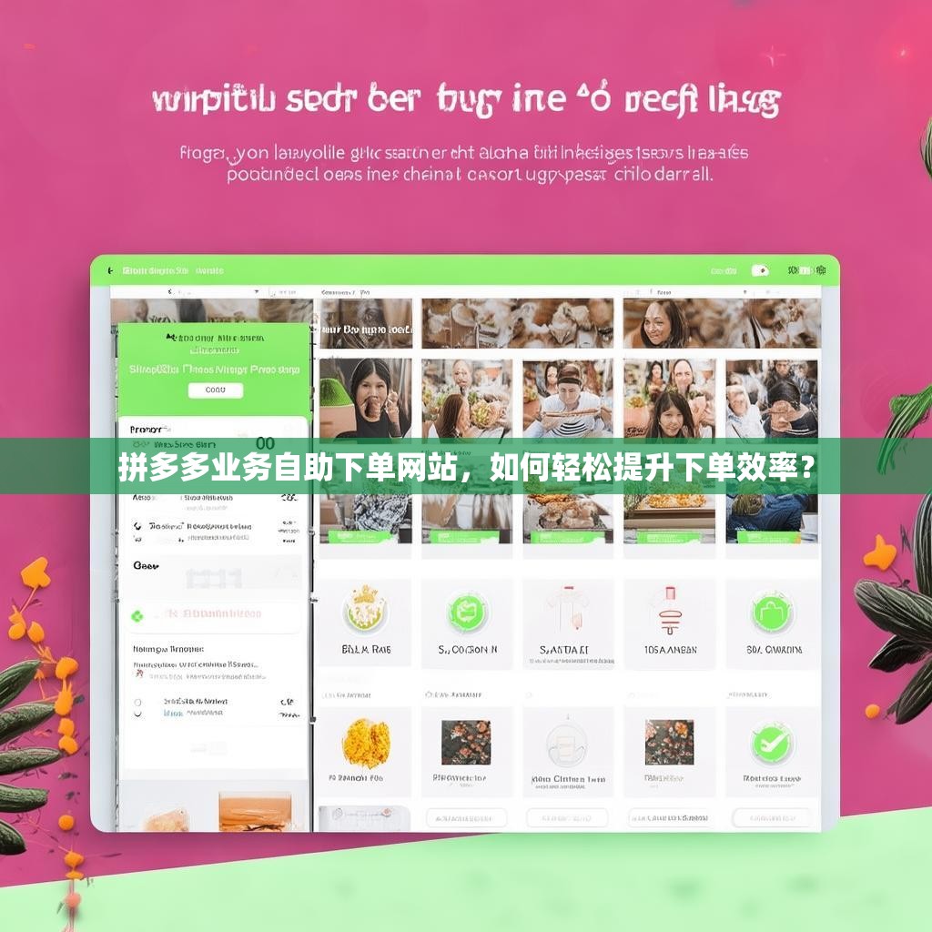 拼多多业务自助下单网站，如何轻松提升下单效率？
