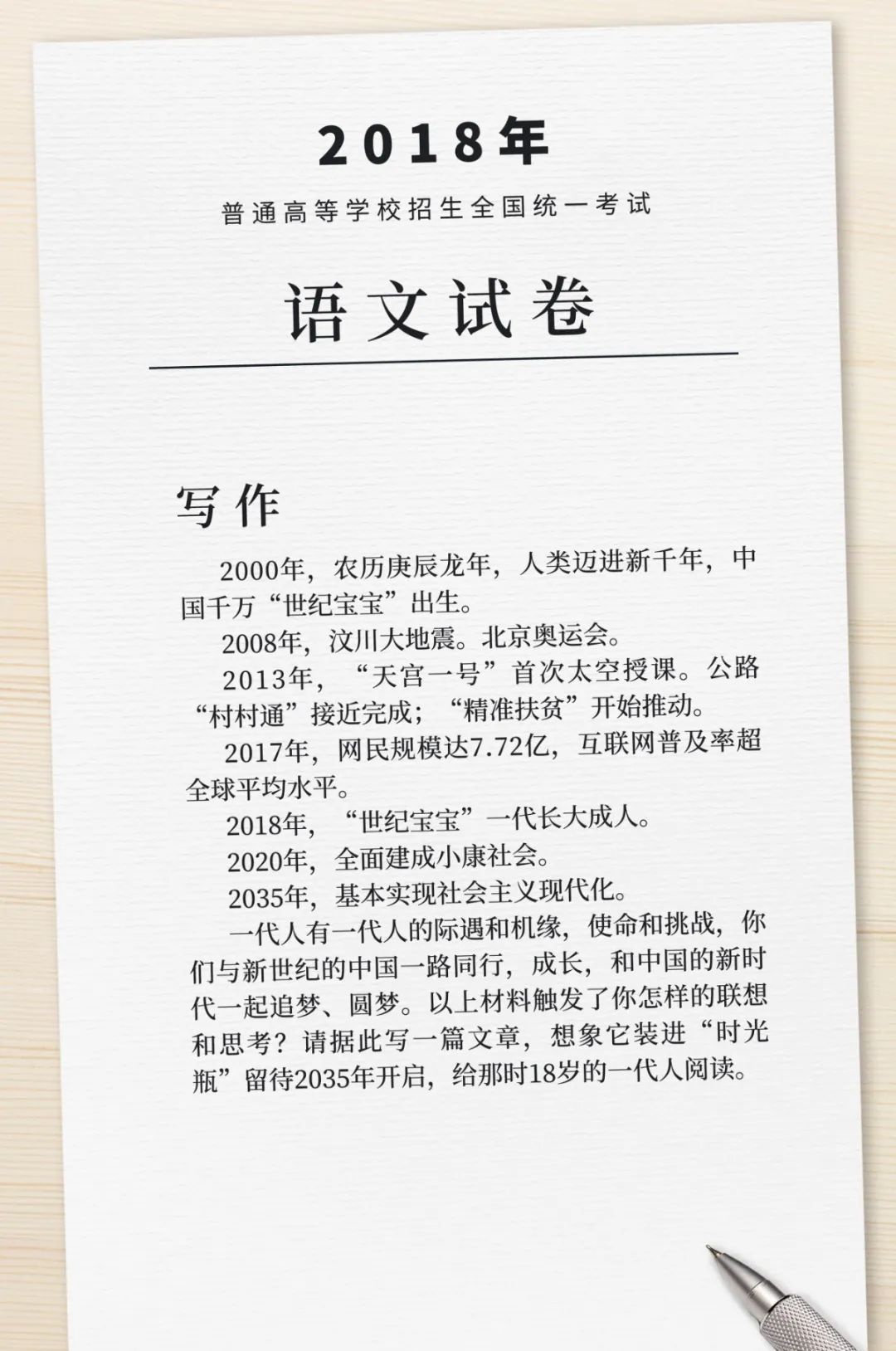 2025 高考语文全国卷作文题目及要求新鲜出炉